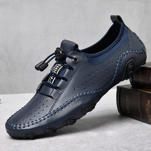 Men's British <b>Style</b> Business Casual Oxford <b>Shoes</b> Mesh Lace-Up Anti-Slip Breathable Lightweight Round Toe Glossy - Product Image 5