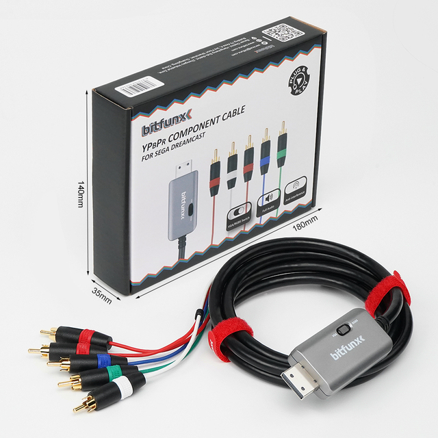 Bitfunx RGBS VGA to Component Video Audio Cable High Quality Compatible All DC Games for SE-GA DreamCast Game Console
