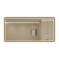 Miroir mural moderne HD intelligent pour salle de bain Miroir mural rectangulaire sans cadre avec capteur lumineux Anti-buée Miroir mural multifonction pour