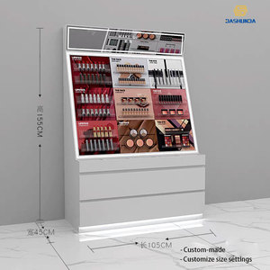 Présentoir cosmétique en bois, meuble de maquillage, étagère pour soins de la peau, présentoir à masques avec 4 niveaux, pré-assemblé pour comptoir de beauté - Product Image 4
