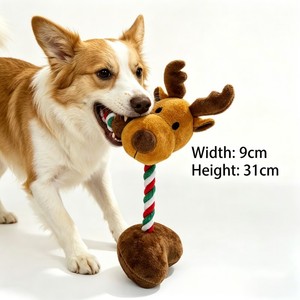 OEM ODM 7 Estilos de Juguetes Festivos de Navidad para Perros, Juguete Mordedor de Peluche con Sonido de Papá Noel y <span class=keywords><strong>Hombre</strong></span> de Jengibre para Cachorros - Product Image 4