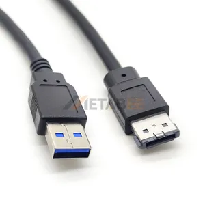 USB 3.0 USB-C eSATA adaptörüne 30cm siyah USB kablosu