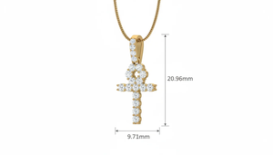 Pendentif Croix Ankh en Diamant Premium Fabriqué avec des Diamants Naturels en Or Bijoux Fins Conçus pour l'Expression Spirituelle - Product Image 2