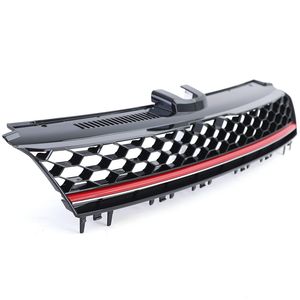 Rejilla Delantera de Panal para Volkswagen Golf 7 Mk7, con Franja Roja Estilo GTI, Material PC, Pieza de Mejora Retrofit - Product Image 1