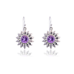 Amethyst Sterling Silver Earrings Lightweight Women's Wedding Party Gift Wholesale - Product Image 3