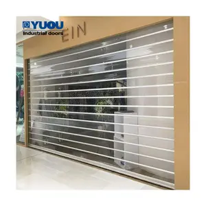 Professionele Fabriek Lage Prijs Full View Aluminium Kunststof Transparante Roller Shutter/Up Deur