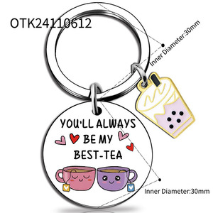 Migliore amico personalizzato che sarai sempre il mio miglior tè di compleanno regali di san valentino portachiavi tazza di latte - Product Image 2