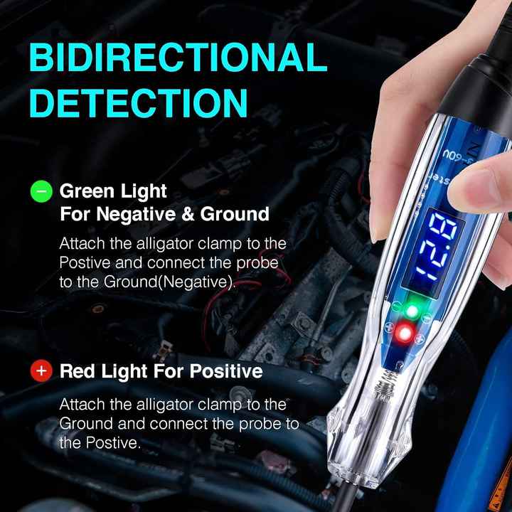 3-72V DC Digital LED Automotive Test Light, Circuit Tester with ...