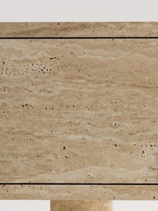 Wabi-Sabi <span class=keywords><strong>Banc</strong></span> TV en travertin naturel Meuble TV design moderne <span class=keywords><strong>Rangement</strong></span> monolithique Fabriqué à la main pour les résidences de salon de luxe - Product Image 5