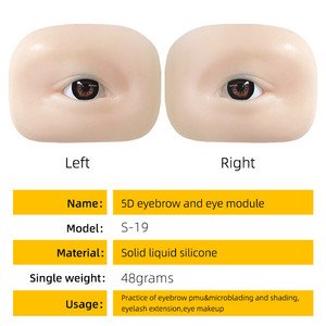 Almohadilla de silicona para práctica de <span class=keywords><strong>microblading</strong></span>, modelo de almohadilla de silicona para práctica de tatuajes, <span class=keywords><strong>Microblading</strong></span> de piel suave, con bola ocular - Product Image 5