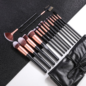 Pinceaux de <span class=keywords><strong>maquillage</strong></span> personnalisés noirs, 16 pièces, nouveau Design, avec un grand <span class=keywords><strong>prix</strong></span>, pinceaux de <span class=keywords><strong>maquillage</strong></span> cosmétiques pour femmes, ensemble de manche en bois - Product Image 2