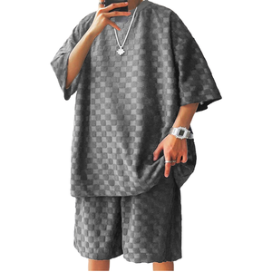 Nouvel ensemble deux pièces pour homme, mode oversize, printemps-été, sport et loisirs, coupe ample - Product Image 1