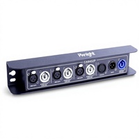 Répartiteur DMX512 1 entrée 4 sorties Pknight CA8402P avec 4 sorties AC PowerCON optiquement isolées, montage mural sur truss, LED en cuivre