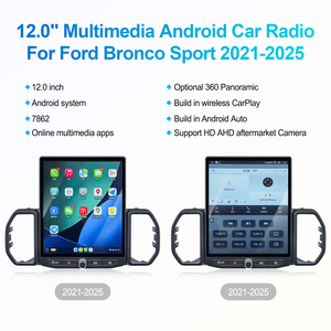 Navihua Nouveau Lecteur DVD Multimédia Android 12 pouces pour Voiture, Autoradio, Moniteur, Carplay, Navigation pour Ford Bronco Sport 2021-2025 - Product Image 5