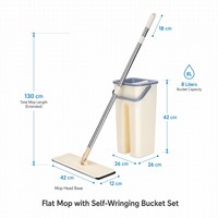 Ensemble de seau et serpillière mini en acier inoxydable écologique, serpillière rectangulaire en microfibre pour le nettoyage des sols, OEM personnalisé pour usage domestique