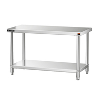 Établi en acier inoxydable épais à pieds réglables pour hôtels et restaurants Équipement de table de cuisine pour cafétéria