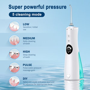 Fabricant OEM de brossettes à eau portables sans fil, rechargeables par USB, avec écran LCD et 5 modes, irrigateur buccal <span class=keywords><strong>dentaire</strong></span> - Product Image 2