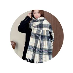 2025 סתיו חורף שמיים כוכבים צעיף ארוך לנשים פוליאסטר קשמיר שיפוע מרקם כוכב שיפוע קוריאני סִגְנוֹן עדין - Product Image 5