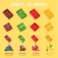 Bonbons gélifiés Amos 4D Yangyu, blocs 3D, bonbons en grappe, bonbons gélifiés en vrac, bonbons gélifiés halal, confiserie