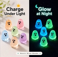 Ensemble de perles en résine fantômes lumineux, motifs aléatoires, breloques décoratives phosphorescentes, parfaites pour les décorations de fête d'Halloween, marque MuNi 14+