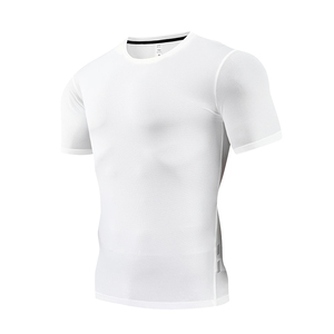T-shirts de course pour hommes de haute qualité 90% Polyester 10% Spandex séchage rapide Gym Fitness personnalisé grande taille T-shirts en gros - Product Image 5