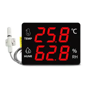 termometro digitale ac Suppliers-Digitale di Umidità di Temperatura del Trasmettitore Termometro Igrometro Display A Led Termometro Igrometro Sonda Esterna Con 3M di Cavo