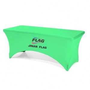 Custom Logo Printed Polyester Stretch Anti-Wrinkle Portable <b>Table</b> Cover <b>6ft</b> 8ft Wedding with Unique Design - Product Image 1