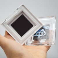 Boîtier vide transparent pour surligneur, format panneau 42,8 x 42,8 mm, emballage personnalisé magnétique pour palette de fards à paupières et blush
