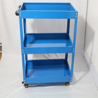Chariot à outils OEM en acier à 3 niveaux avec grand espace de stockage pour le transport de marchandises