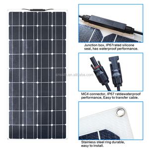 Panneaux solaires monocristallins haute efficacité 200W 250W 300W 18V 36V IP65 étanches et flexibles sur mesure - Product Image 4