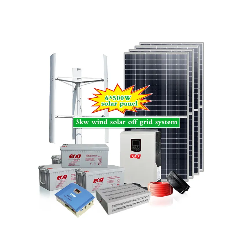 ESG-Kit de Panel Solar de 10000w, generador de energía, 5KW, fuera de la red, 10kw, sistemas de energía Solar para el hogar