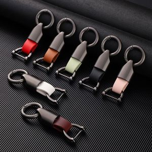 Porte-clés de luxe pour voiture en cuir avec chaîne, logo imprimé au laser, porte-clés en cuir PU de haute qualité - Product Image 1