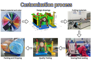 Carrera de obstáculos inflable de camuflaje de 59 pies de largo para adultos, niños, obstáculos y toboganes inflables para eventos de fiesta - Product Image 6