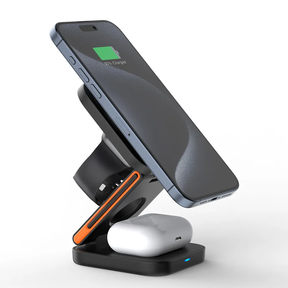 2024 nuovo prodotto 3 In 1 caricatore magnetico Wireless 15W Pad di ricarica per Iphone per Apple Watch per Airpods
