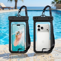 Sac étanche pour téléphone portable RTS Simply Cell Phone Dry Bag IP68 PVC, disponible en noir, blanc, vert, rose, bleu, transparent, 6 couleurs au choix