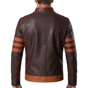 Nuevo Producto Liu Ming Otoño 2025 Chaqueta de PU para Hombre, Estilo Motero, Cuello Alto, Corte Ajustado, Tallas Grandes, con Cremallera y Teñido con Hilo, Prenda Exterior Casual - Product Image 2