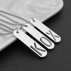 A-Z erste modische Edelstahl Halskette für Männer Geschenke für ihn Geschenk für Papa, Bruder, männlicher Freund