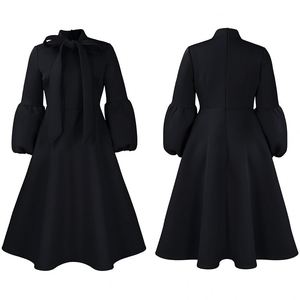 Women's High Waist Dress New Style European American Puff Sleeves Straps Large <b>Skirt</b> for Autumn - Product Image 6