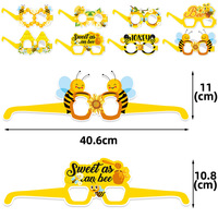 8 Pièces Lunettes en Papier Abeille et Tournesol Nid d'Abeille pour Fêtes d'Été, Anniversaires Thème Floral, Baby Showers et Cadeaux