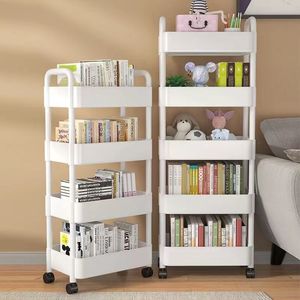 Movable <b>Storage</b> <b>Cart</b> 4 Layers With Wheels Durable Multipurpose Organizer For Home Office Kids Toy Bookshelf - Product Image 3