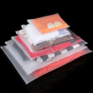 Wholesale Custom logo Matte Frosted Waterproof Zipper PE Plastic Slider Clothes Packing Ziplock Bags