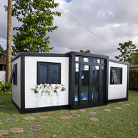 Maison préfabriquée modulaire de luxe de 40 pieds, maison conteneur extensible, cabine portable avec cuisine