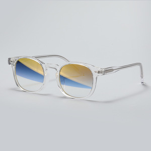 Lunettes de soleil rondes à monture complète, verres miroir, protection UV 100%, protection solaire, unisexe adulte - Product Image 4