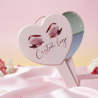 Miroir de poche en plastique rose en forme de cœur Tenya, personnalisable, pour cils, vente chaude, fournisseurs de miroirs à marque privée