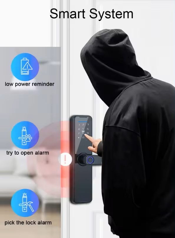 Tuya App WiFi Smart Digital Lock Intelligente Fingerprint Biometric Eletronic Digital Password Keyless Entry for Wood Door · image 4