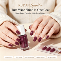 Vernis à ongles KUDAN à paillettes haute brillance, facile à retirer, séchage rapide à l'air, sans lampe, approuvé CPNP ISO22716, OEM, faible MOQ