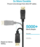 Adaptateur audio-vidéo coaxial à paire torsadée 4K 30Hz - Compatible avec le câble DP pour moniteur d'ordinateur, téléviseur HD, projecteur, ordinateur portable