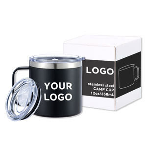 Mug isotherme en acier inoxydable personnalisable de 500 ml avec poignée en bois, isolation sous vide tendance pour le camping, revêtement en poudre - Product Image 1