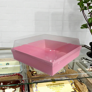 Màu hồng nướng bao bì hộp vật liệu dùng một lần Bánh hộp bánh nướng hộp giấy Tiramisu tráng miệng bao bì hộp bánh với nắp rõ ràng - Product Image 1