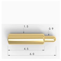 Cylindrical Base Standard-Type Pogo-Pin, 6.0 mm Overall Length